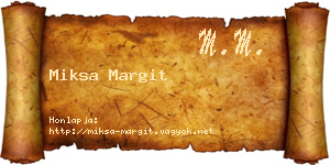 Miksa Margit névjegykártya